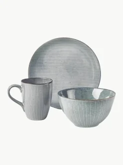 Handgemaakte ontbijtset Nordic Sea, 4 personen (12-delig)^Broste Copenhagen Hot