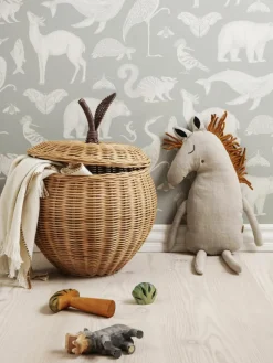 Handgemaakte opbergmand Apple van rotan^ferm LIVING Kids Hot