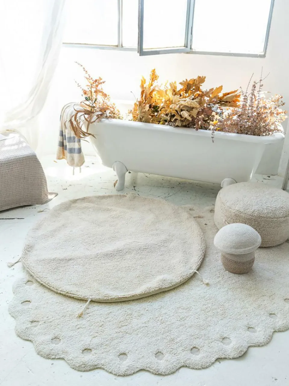 Handgemaakte opbergmand Mushroom met deksel, H 38 cm^Lorena Canals Outlet