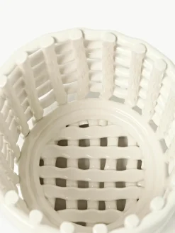 Handgemaakte opbergmand Nalan van keramiek, H 15 cm^ferm LIVING Clearance