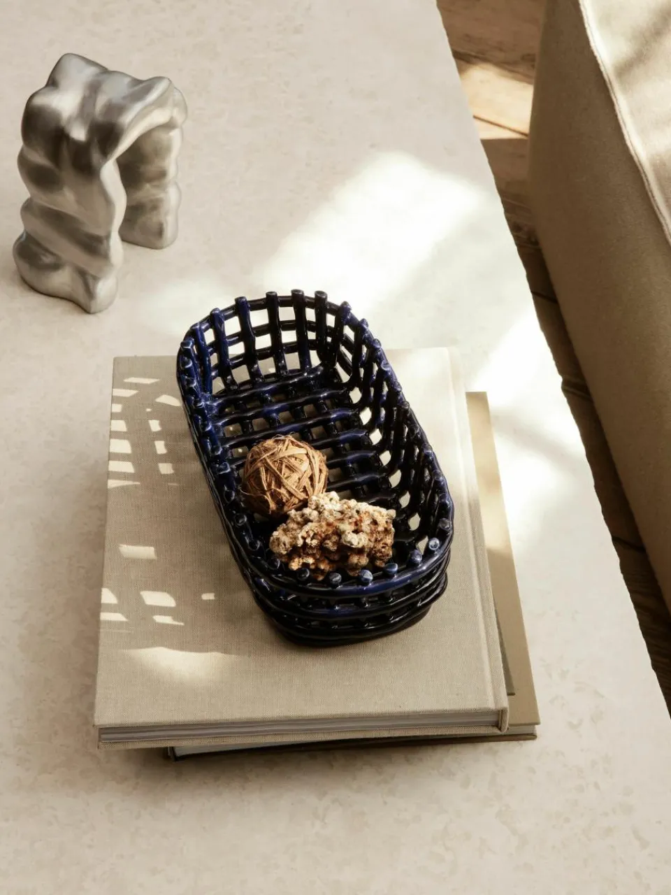 Handgemaakte opbergmand Nalan van keramiek^ferm LIVING Outlet