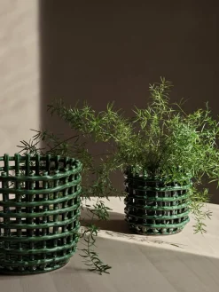 Handgemaakte opbergmand Nalan van keramiek, H 15 cm^ferm LIVING Outlet