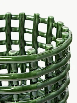 Handgemaakte opbergmand Nalan van keramiek, H 15 cm^ferm LIVING Outlet