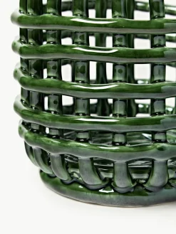 Handgemaakte opbergmand Nalan van keramiek, H 15 cm^ferm LIVING Outlet