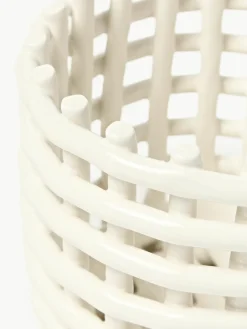 Handgemaakte opbergmand Nalan van keramiek, H 15 cm^ferm LIVING Best