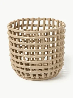 Handgemaakte opbergmand Nalan van keramiek, H 21 cm^ferm LIVING Discount