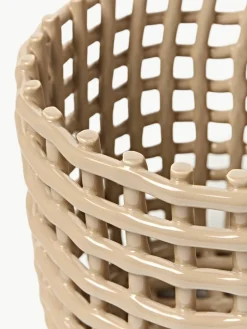 Handgemaakte opbergmand Nalan van keramiek, H 21 cm^ferm LIVING Discount