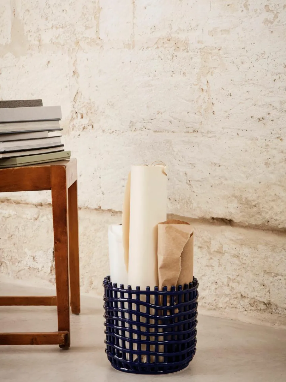 Handgemaakte opbergmand Nalan van keramiek, H 21 cm^ferm LIVING Discount