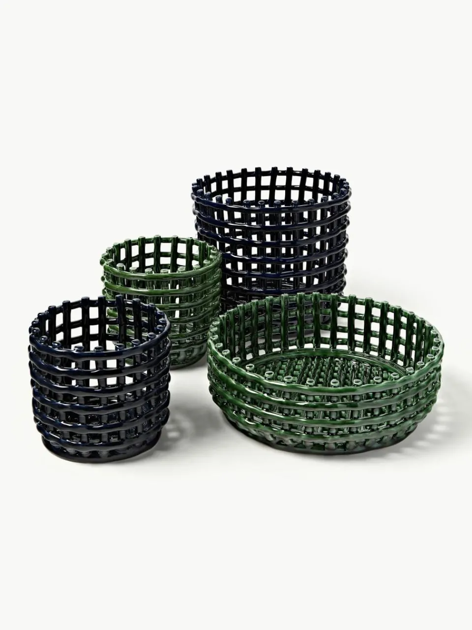 Handgemaakte opbergmand Nalan van keramiek, H 21 cm^ferm LIVING Discount
