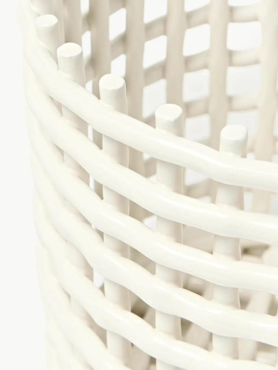 Handgemaakte opbergmand Nalan van keramiek, H 21 cm^ferm LIVING Discount
