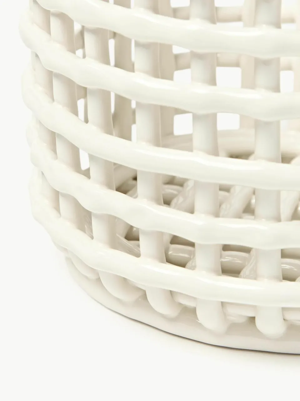 Handgemaakte opbergmand Nalan van keramiek, H 21 cm^ferm LIVING Discount