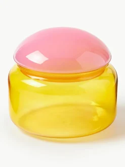 Handgemaakte opbergpot Puffy van borosilicaatglas^&k Amsterdam Fashion
