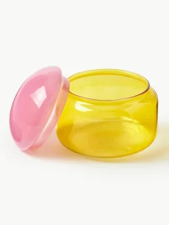 Handgemaakte opbergpot Puffy van borosilicaatglas^&k Amsterdam Fashion