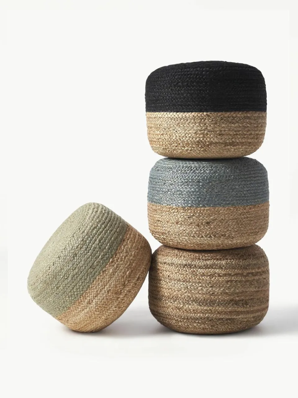 Handgemaakte poef Bono van jute^Westwing Collection Clearance