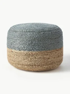 Handgemaakte poef Bono van jute^Westwing Collection Sale