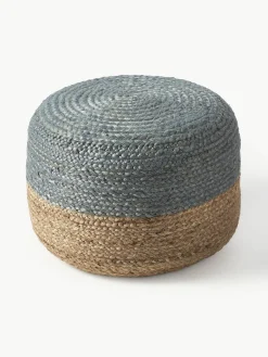 Handgemaakte poef Bono van jute^Westwing Collection Sale