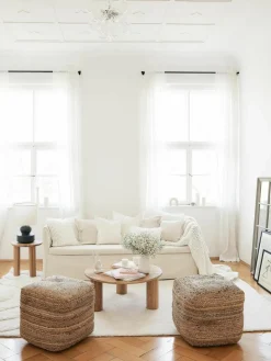Handgemaakte poef Bono van jute^Westwing Collection Outlet