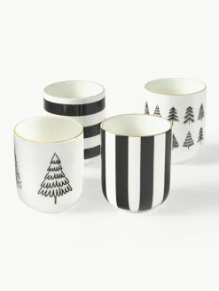 Handgemaakte porseleinen koffiemokken Lumi, set van 4^Westwing Collection Hot