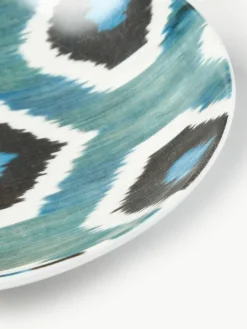 Handgemaakte porseleinen serveerschaal Ikat^Westwing Discount
