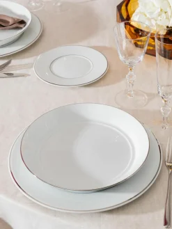 Handgemaakte porseleinen espressokopjes Vitruv met schoteltjes en handbeschilderde platina rand, 2 stuks^Meissen Fashion