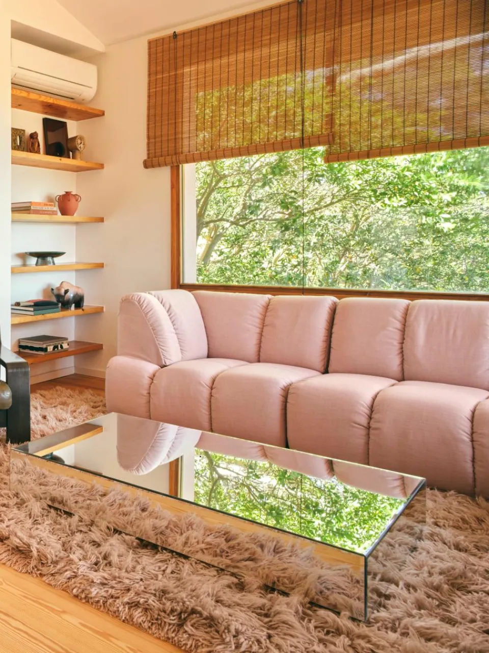 Handgemaakte salontafel Mirror van spiegelglas, B 120 cm^HKLIVING Hot