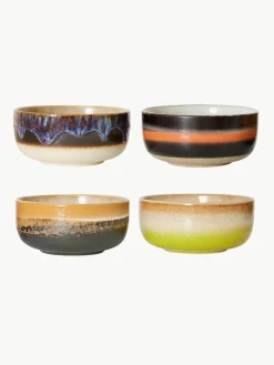 Handgemaakte schalen 70's van keramiek, 4-delig^HKLIVING Clearance