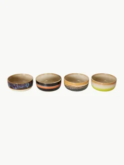 Handgemaakte schalen 70's van keramiek, 4-delig^HKLIVING Clearance