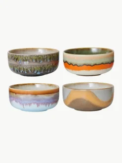 Handgemaakte schalen 70's van keramiek, 4-delig^HKLIVING New