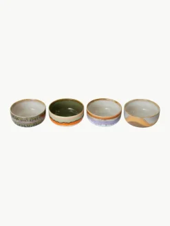 Handgemaakte schalen 70's van keramiek, 4-delig^HKLIVING New