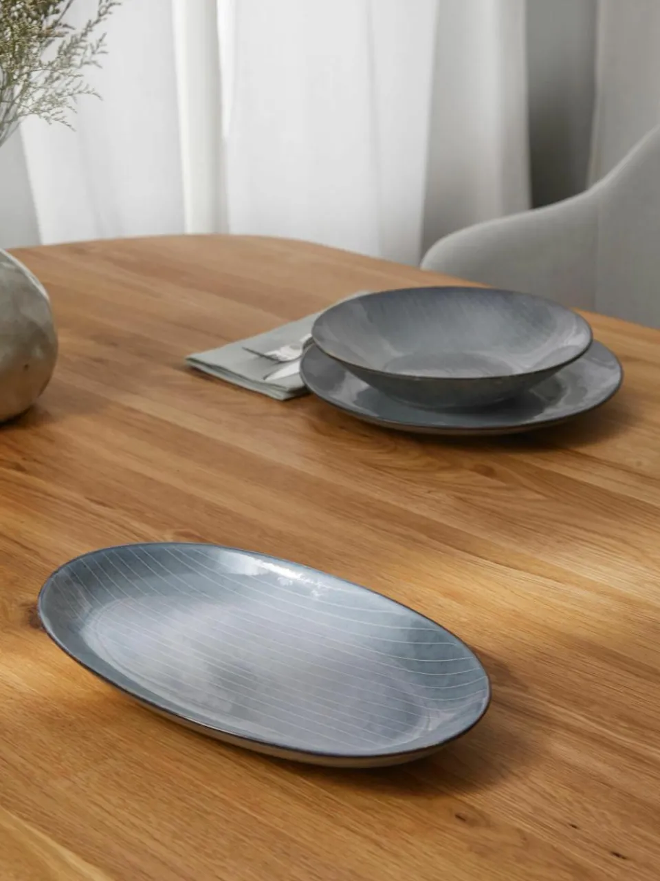 Handgemaakte serveerplateau Nordic Sea, L 30 cm^Broste Copenhagen Hot