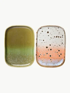 Handgemaakte serveerplateaus 70's, set van 2^HKLIVING Discount