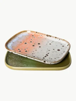 Handgemaakte serveerplateaus 70's, set van 2^HKLIVING Discount