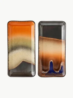 Handgemaakte serveerplateaus 70's, set van 2^HKLIVING Sale