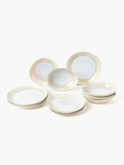 Handgemaakte serviesset Alcina met reactief glazuur, 4 personen (12-delig)^Westwing Collection Clearance