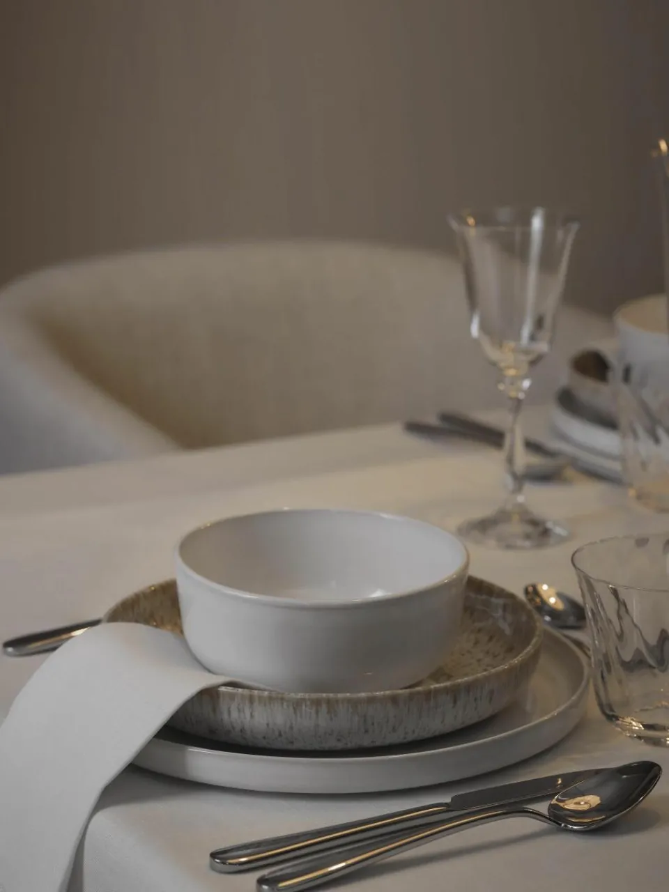 Handgemaakte serviesset Ethel met reactief glazuur, 4 personen (12-delig)^Westwing Collection Outlet