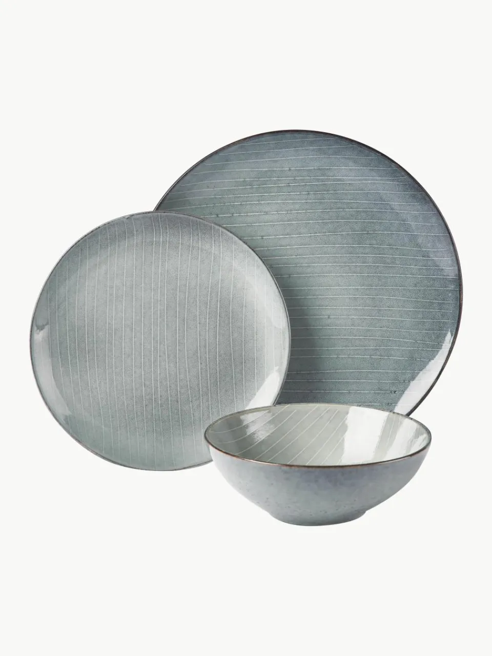 Handgemaakte serviesset Nordic Sea, 4 personen (12-delig)^Broste Copenhagen Outlet
