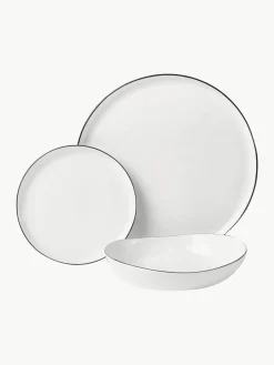 Handgemaakte serviesset Salt van porselein, 4 personen (12-delig)^Broste Copenhagen Outlet