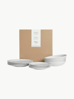 Handgemaakte serviesset Stevns, 4 personen (12-delig) met ansichtkaart en doos^Broste Copenhagen Fashion