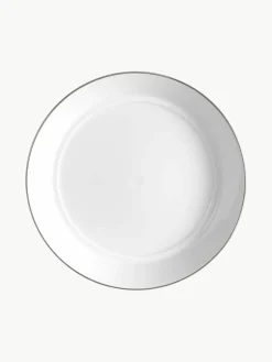 Handgemaakte soepborden Vitruv van porselein en met handbeschilderde platina rand, 2 stuks^Meissen Online