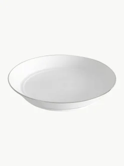 Handgemaakte soepborden Vitruv van porselein en met handbeschilderde platina rand, 2 stuks^Meissen Online
