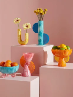 Handgemaakte vaas Mustique met marmerlook, H 20 cm^Jonathan Adler Outlet