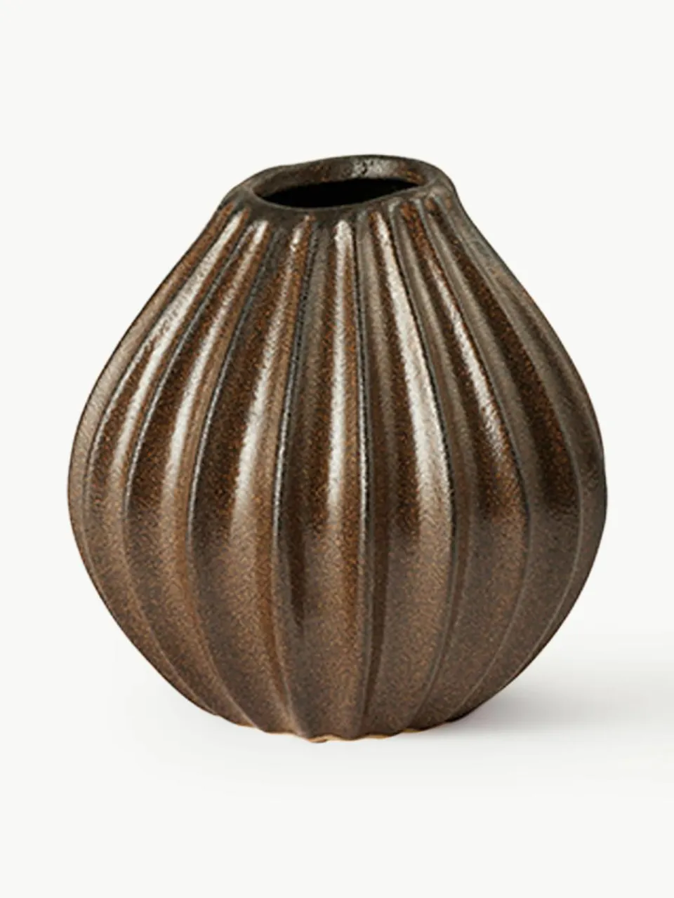 Handgemaakte vaas Wide met reactief glazuur, H 15 cm^Broste Copenhagen Clearance