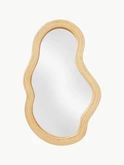 Handgemaakte wandspiegel Pond van rotan in organische vorm^ferm LIVING Fashion
