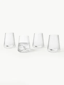 Handgemaakte waterglazen Cami met groefstructuur, 4 stuks^Westwing Collection Online