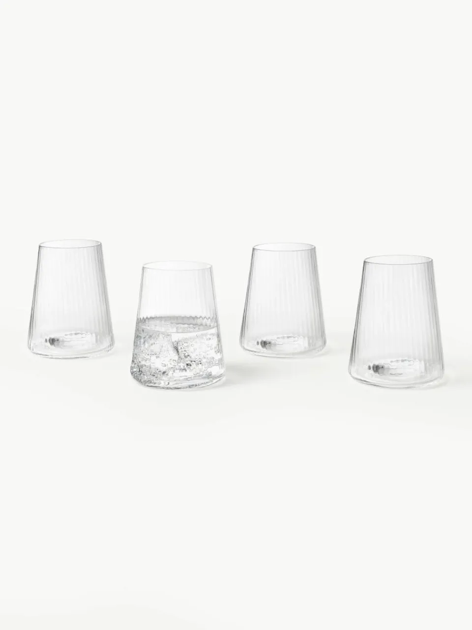 Handgemaakte waterglazen Cami met groefstructuur, 4 stuks^Westwing Collection Online