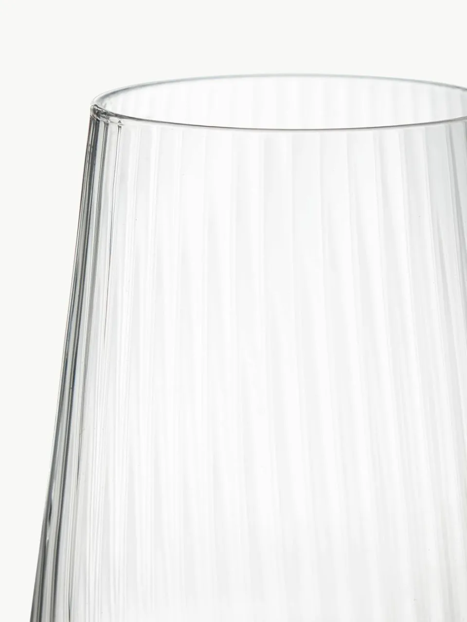 Handgemaakte waterglazen Cami met groefstructuur, 4 stuks^Westwing Collection Online
