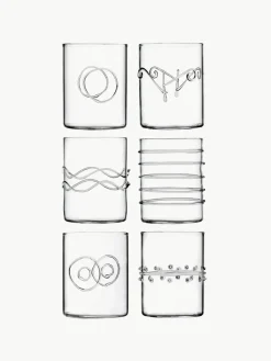 Handgemaakte waterglazen Deco' Clear, set van 6^ICHENDORF Hot