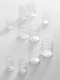 Handgemaakte waterglazen Deco' Clear, set van 6^ICHENDORF Hot