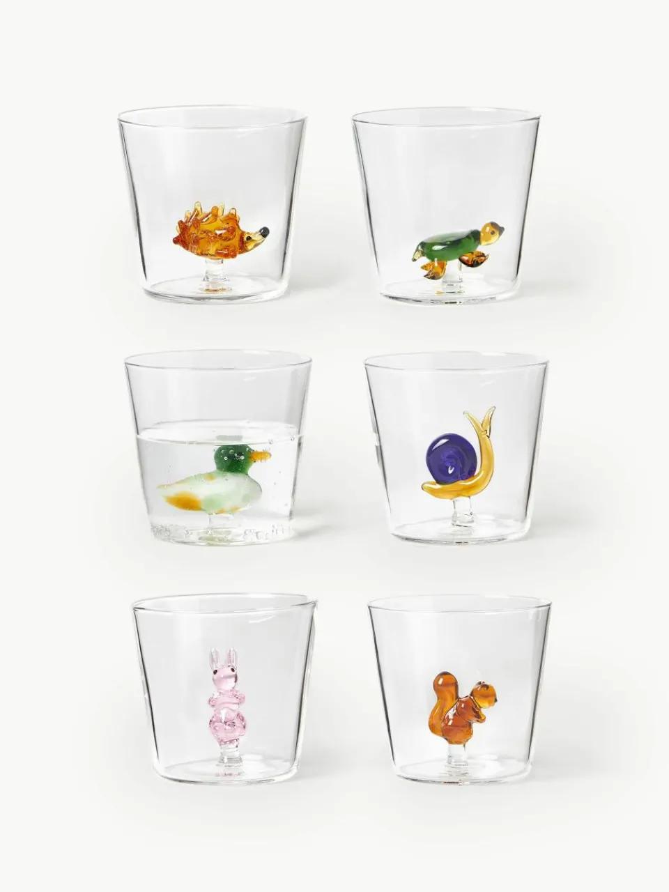Handgemaakte waterglazen Animal Farm, 6-delig^ICHENDORF Discount
