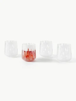 Handgemaakte waterglazen Oakley met stippenpatroon, set van 4^Westwing Collection Discount